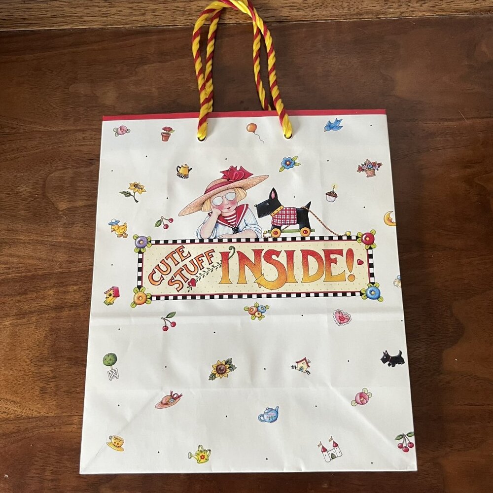 Mary Engelbreit Cute Stuff Inside Gift Bag 1995 Ann Estelle Scottie Dog Sunrise